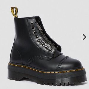 Dr Martens Sinclair Black Leather Zip Chunky Platform Boots